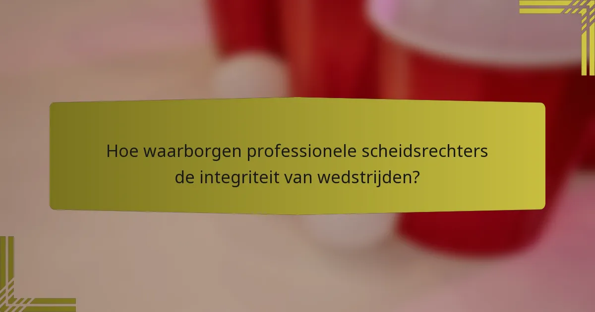 Hoe waarborgen professionele scheidsrechters de integriteit van wedstrijden?