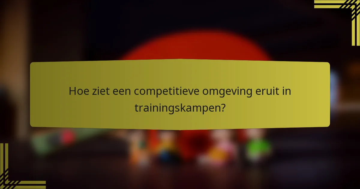 Hoe ziet een competitieve omgeving eruit in trainingskampen?
